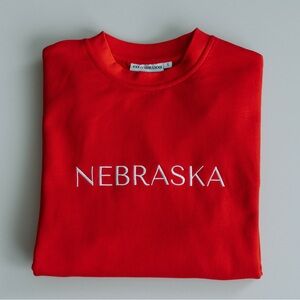 Red Nebraska sweatshirt. French terry.